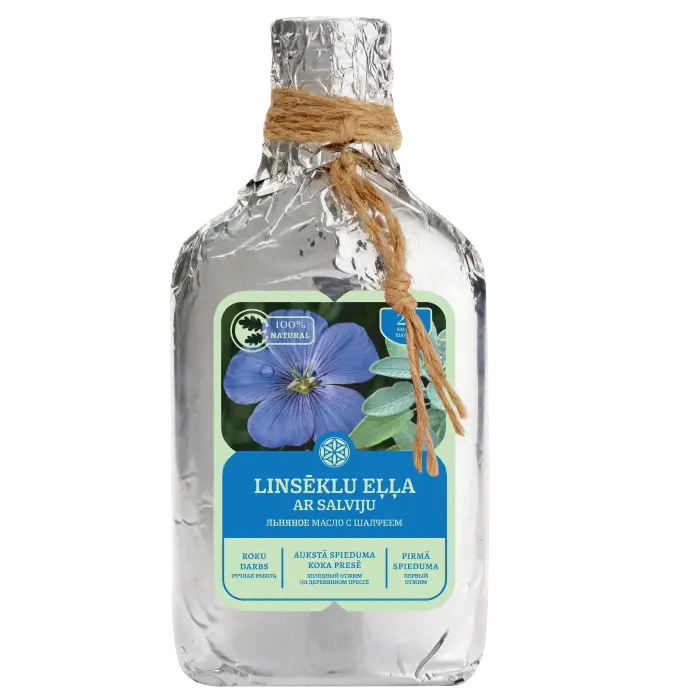 LINSĒKLU EĻĻA AR SALVIJU (Auksti spiesta ozolkoka presē) Rodnoisad