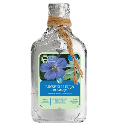 Льняное масло с шалфеем (Холодный отжим в дубовом прессе)